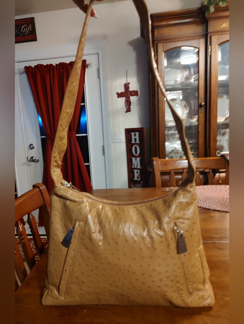 Tan Women's Shoulder Bag - Classic Textured Hobo